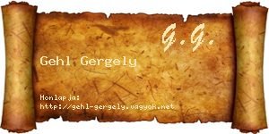 Gehl Gergely névjegykártya